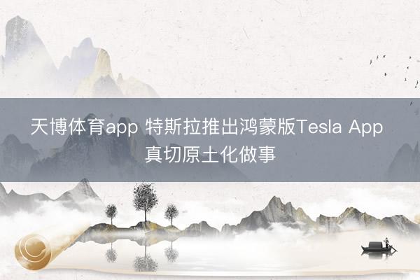 天博体育app 特斯拉推出鸿蒙版Tesla App 真切原土化做事