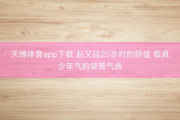 天博体育app下载 赵又廷25岁时的颜值 极具少年气的桀骜气质