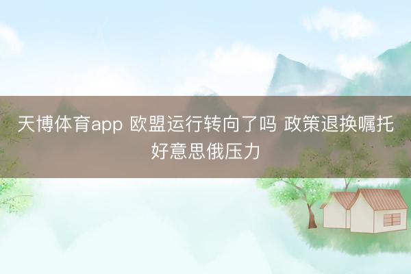 天博体育app 欧盟运行转向了吗 政策退换嘱托好意思俄压力