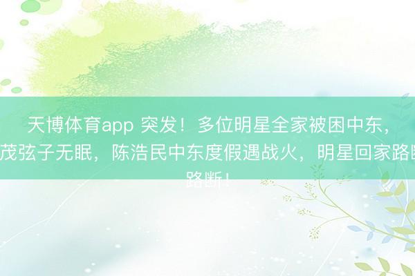 天博体育app 突发!多位明星全家被困中东,李茂弦子无眠,陈浩民中东度假遇战火,明星回家路断!
