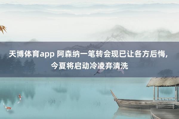 天博体育app 阿森纳一笔转会现已让各方后悔, 今夏将启动冷凌弃清洗