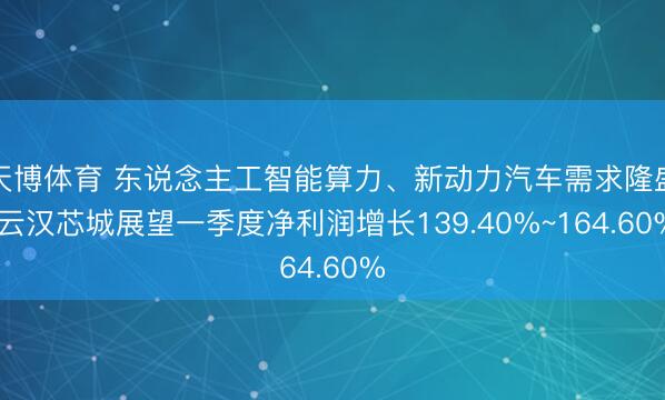 天博体育 东说念主工智能算力、新动力汽车需求隆盛 云汉芯城展望一季度净利润增长139.40%~164.60%