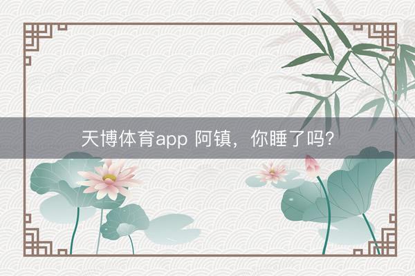 天博体育app 阿镇,你睡了吗?