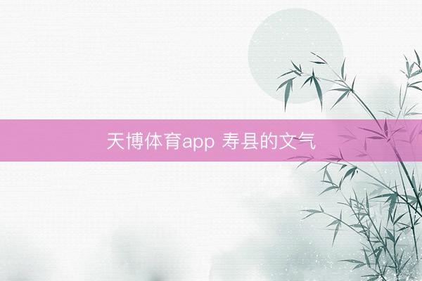 天博体育app 寿县的文气