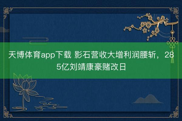 天博体育app下载 影石营收大增利润腰斩，285亿刘靖康豪赌改日